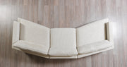 Dylan Ivory Linen 3 - Piece Curved 126" Sectional with Ottoman - DMV FurnitureSectional