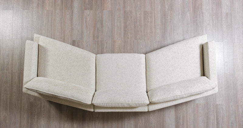 Dylan Ivory Linen 3 - Piece Curved 126" Sectional with Ottoman - DMV FurnitureSectional