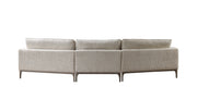 Dylan Ivory Linen 3 - Piece Curved 126" Sectional with Ottoman - DMV FurnitureSectional