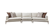 Dylan Ivory Linen 3 - Piece Curved 126" Sectional with Ottoman - DMV FurnitureSectional