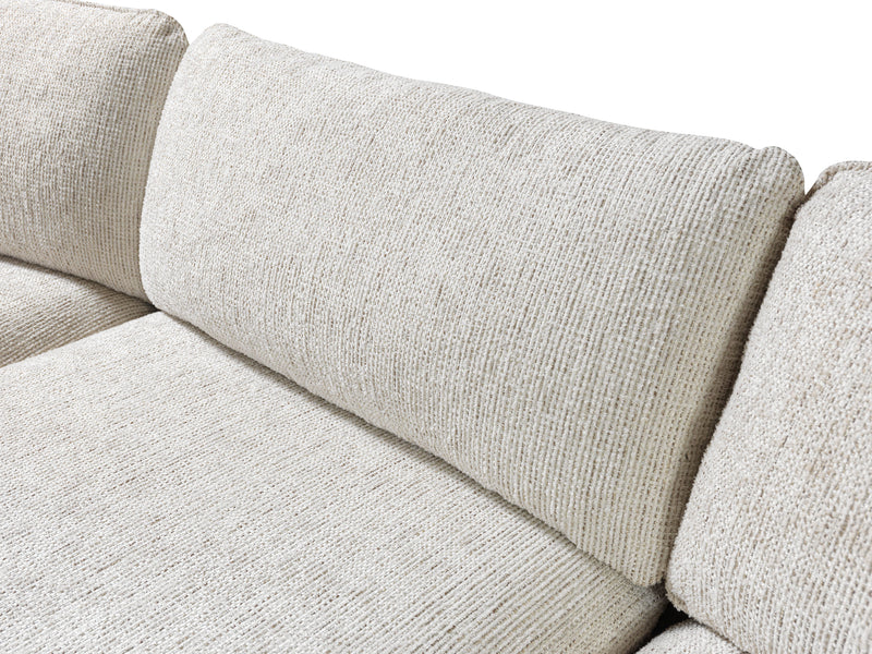Dylan Ivory Linen 3 - Piece Curved 126" Sectional with Ottoman - DMV FurnitureSectional