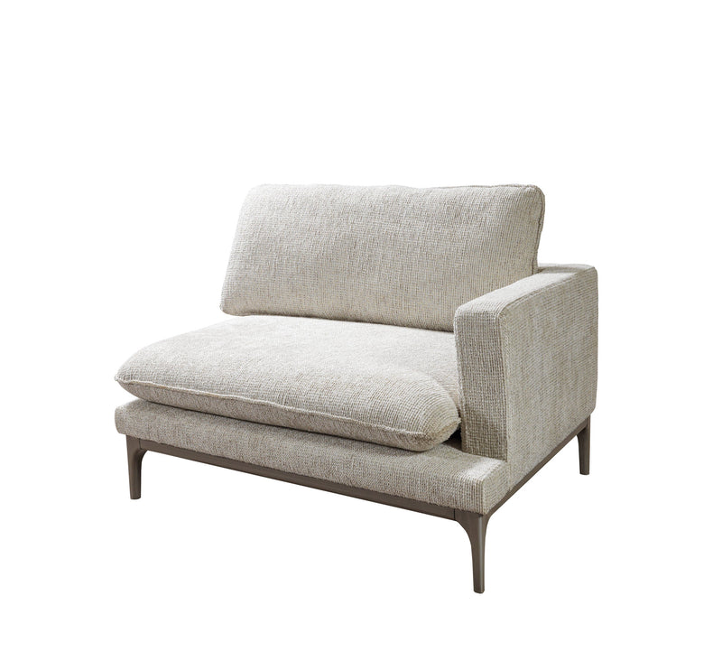 Dylan Ivory Linen 3 - Piece Curved 126" Sectional with Ottoman - DMV FurnitureSectional