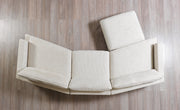 Dylan Ivory Linen 3 - Piece Curved 126" Sectional with Ottoman - DMV FurnitureSectional