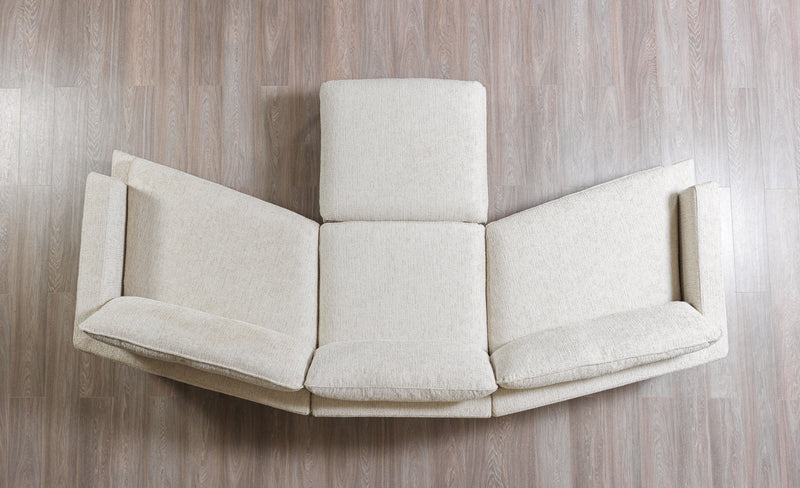 Dylan Ivory Linen 3 - Piece Curved 126" Sectional with Ottoman - DMV FurnitureSectional