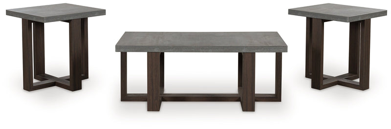 Dynnford Gray/Brown Table (Set of 3) - T216-13
