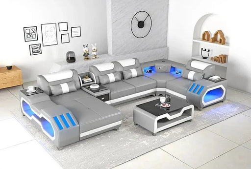 E - 18 Light Grey & White Sectional Set - DMV FurnitureSectional