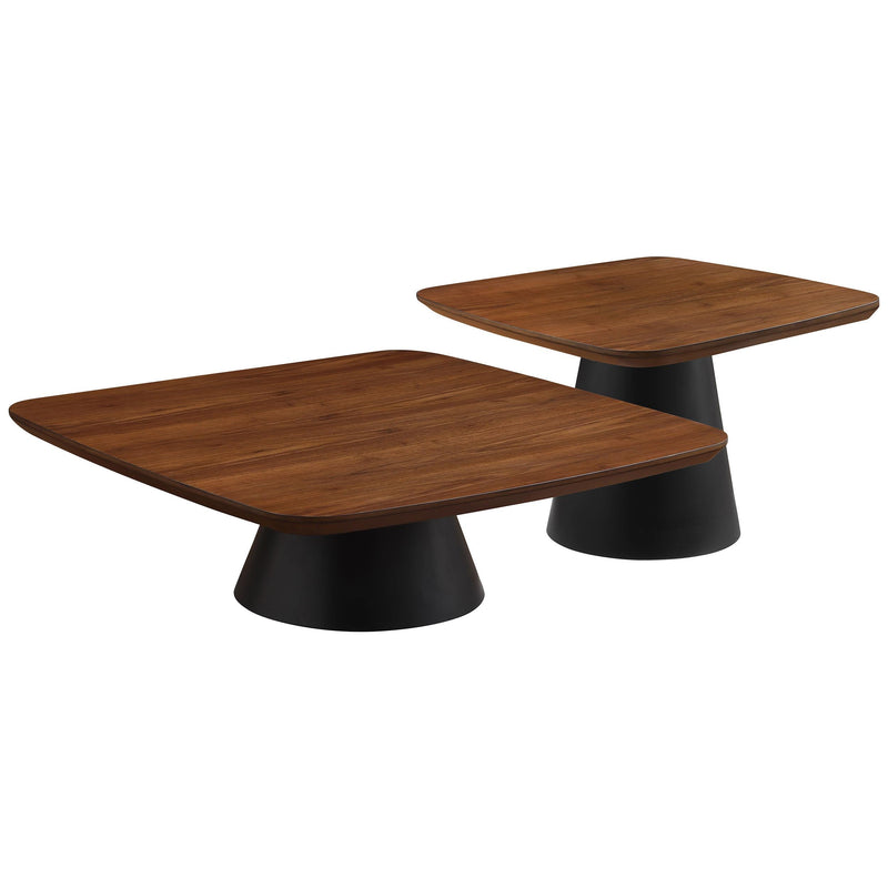 Eason 2-piece Coffee Table Set Walnut and Black - 710010
