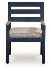 East Beach Navy Blue/Driftwood Outdoor Arm Chair with Cushion (Set of 2) - PCP587-601A