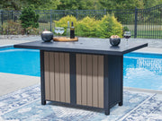 East Beach Navy Blue/Driftwood Outdoor Bar Table with Fire Pit - PCP587-665