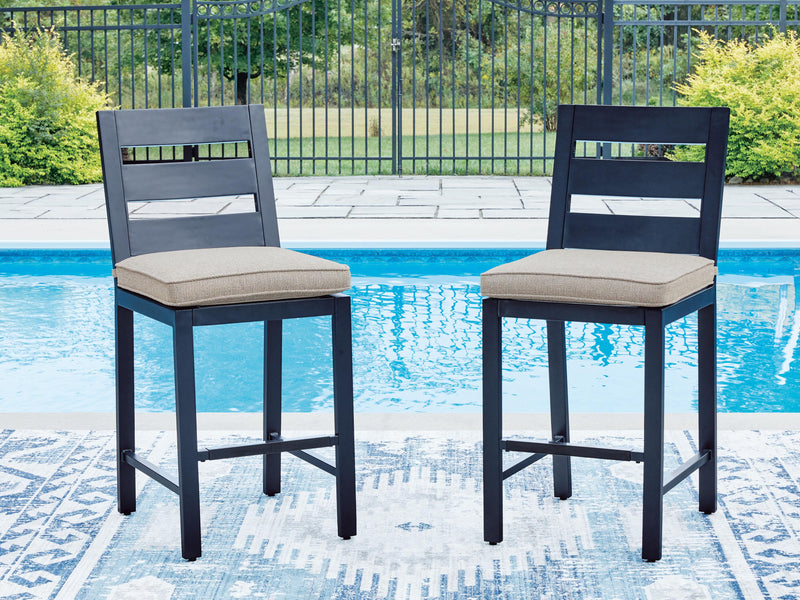 East Beach Navy Blue Outdoor Counter Height Bar Stool (Set of 2) - PCP587-124