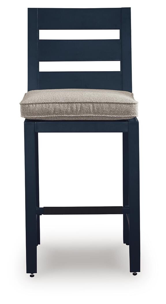 East Beach Navy Blue Outdoor Counter Height Bar Stool (Set of 2) - PCP587-124