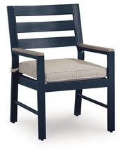 East Beach Outdoor Dining Table and 4 Chairs in Navy Blue/Driftwood - PKG024597