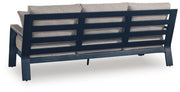 East Beach Outdoor Sofa and Loveseat in Navy Blue/Driftwood - PKG024587