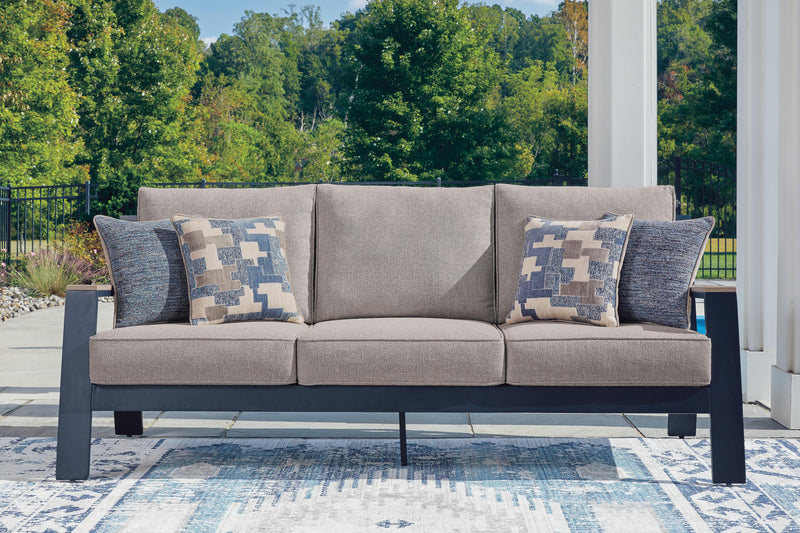 East Beach Outdoor Sofa and Loveseat in Navy Blue/Driftwood - PKG024587