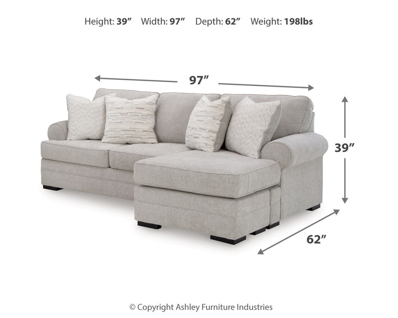Eastonbridge Sofa Chaise, Chair, and Ottoman in Shadow - PKG018533