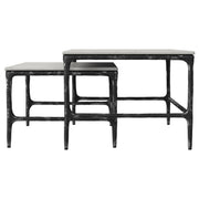 Ebby 2-piece Genuine Marble Top Nesting Coffee Tables White - 710740