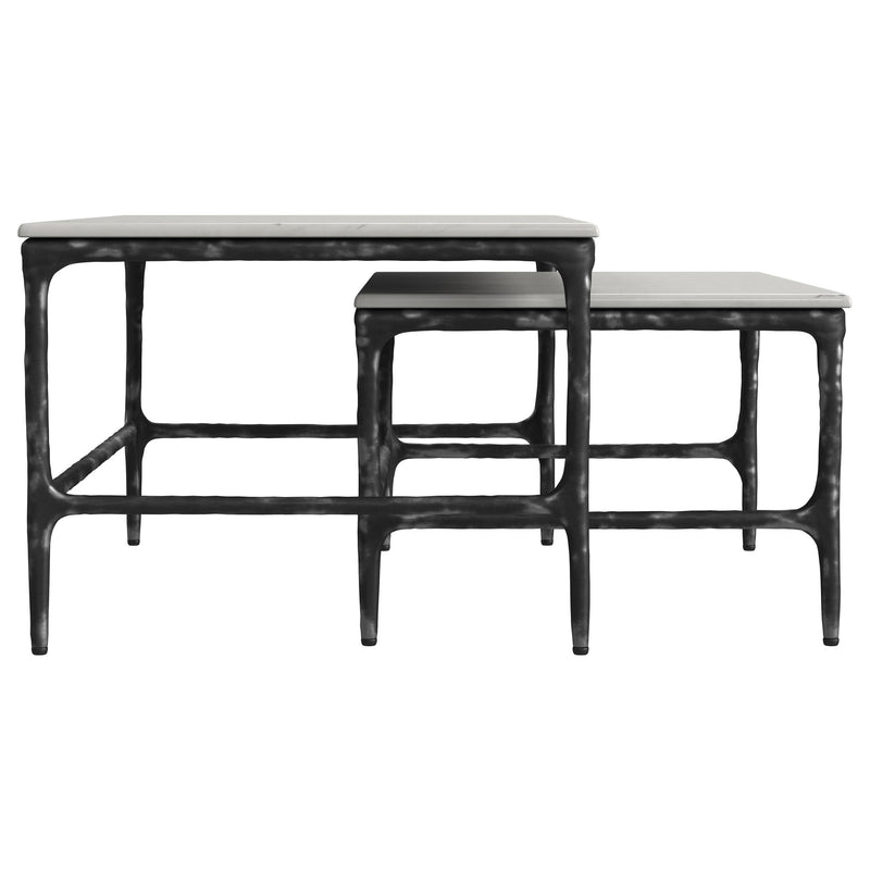 Ebby 2-piece Genuine Marble Top Nesting Coffee Tables White - 710740