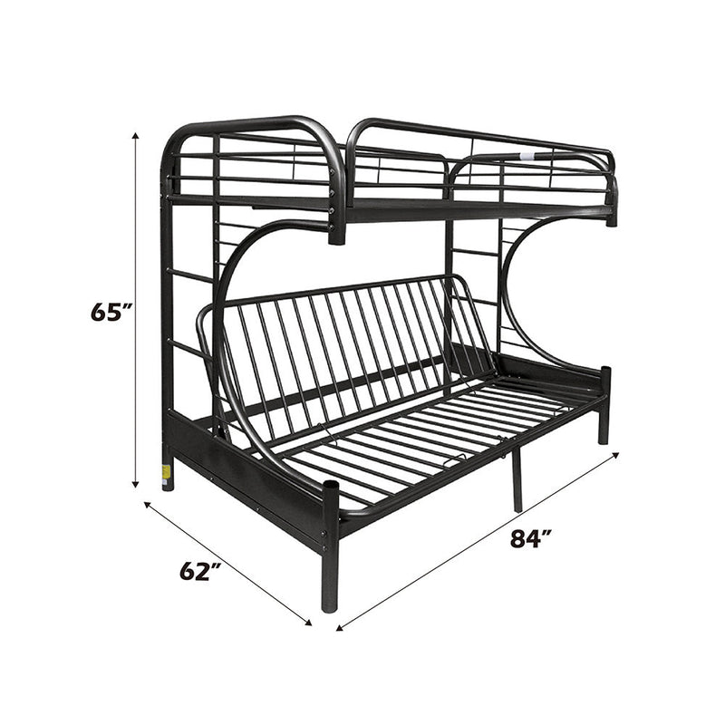 Eclipse Twin XL/Queen Futon Bunk Bed - 02093BK