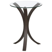 Edgar Round Glass Top Accent Side Table Cappuccino - 902867