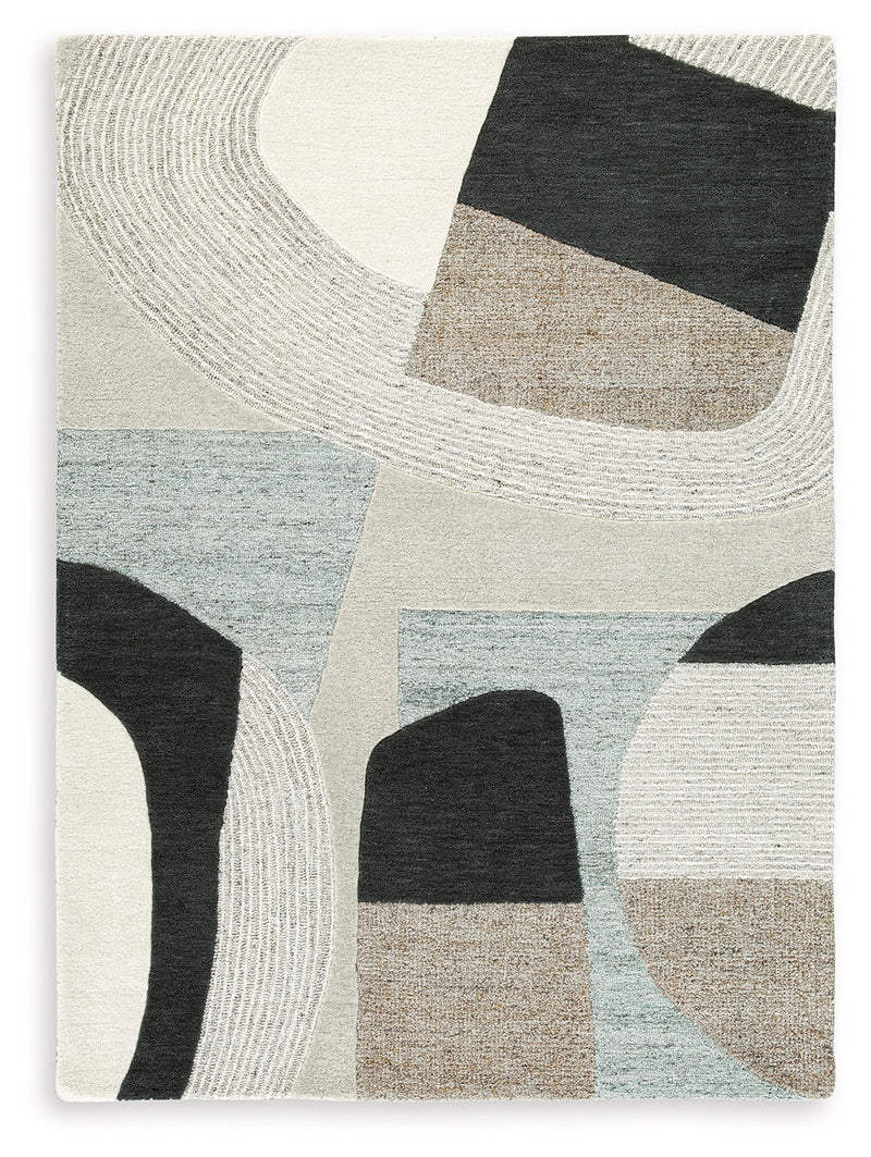 Edrickhill Grayish Teal/Taupe/Cream Medium Rug - R407122