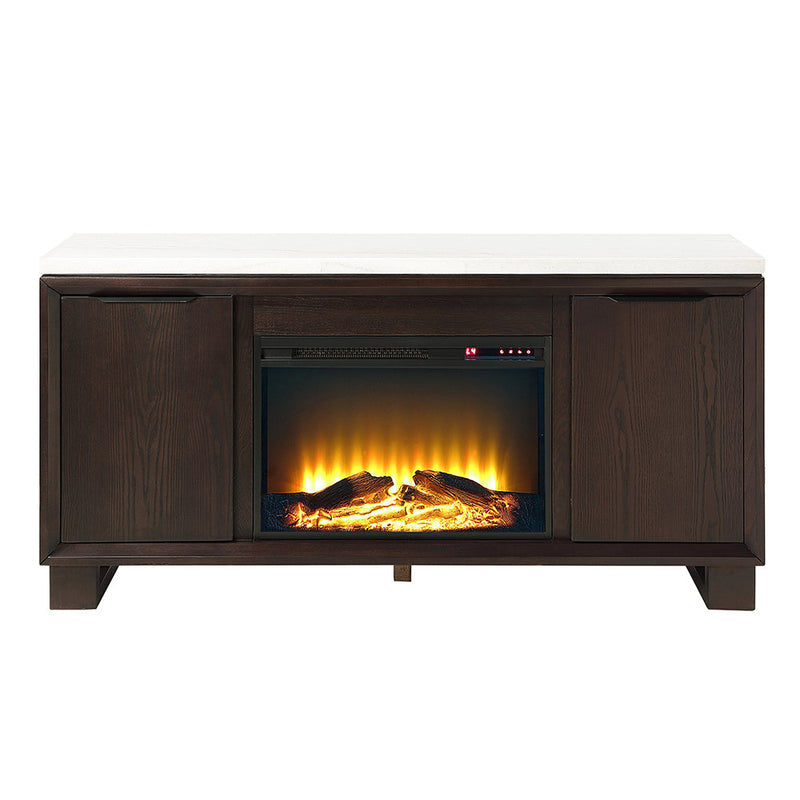 Edwyn Server w/Natural Marble Top & Fireplace - DN03199