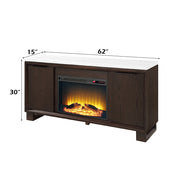 Edwyn Server w/Natural Marble Top & Fireplace - DN03199