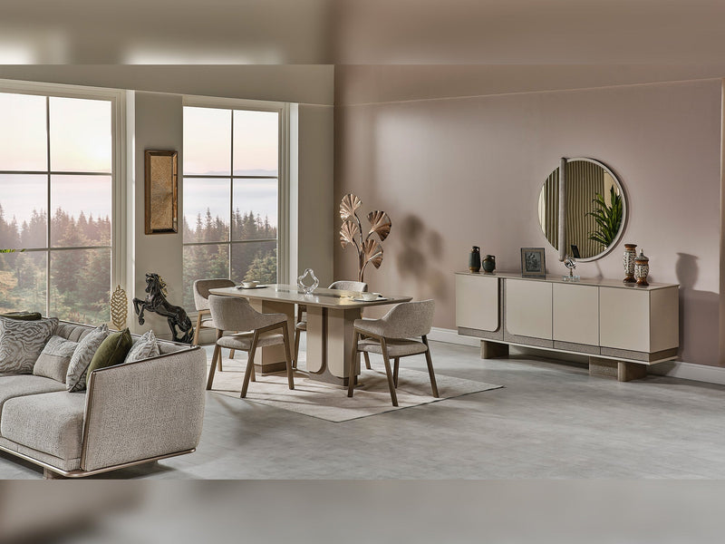 Efes Mum Diningroom (Consol With Mirror & Dining Table & 6 Dining Chair) - 200-MUM-EFE-DT-6-SET
