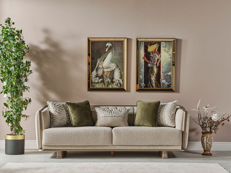 Efes Mum Stationary Sofa in Beige - 200-MUM-EFE-3