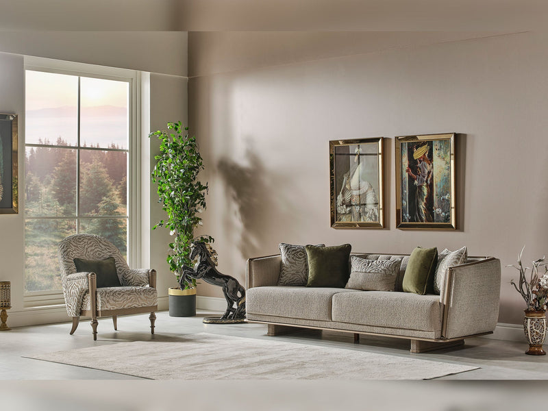 Efes Mum Stationary Sofa in Beige - 200-MUM-EFE-3