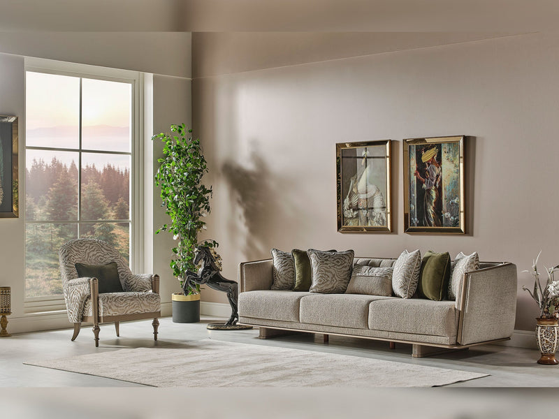 Efes Mum Stationary Sofa in Beige - 200-MUM-EFE-3