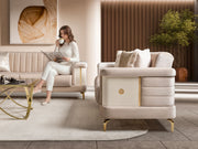Elano Convertible Loveseat in Cream - 200-ST-ELA-TURKO276-2