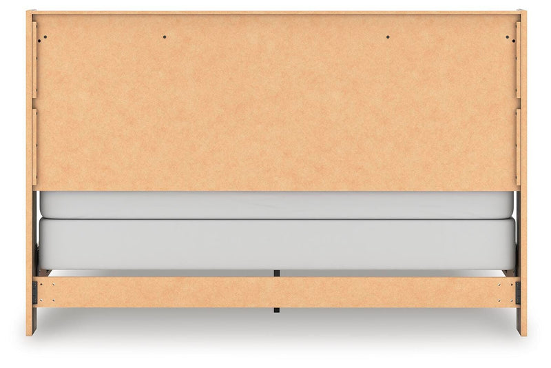 Elbrim Brown King Panel Bed, Dresser, Mirror and Nightstand - PCB2005B26
