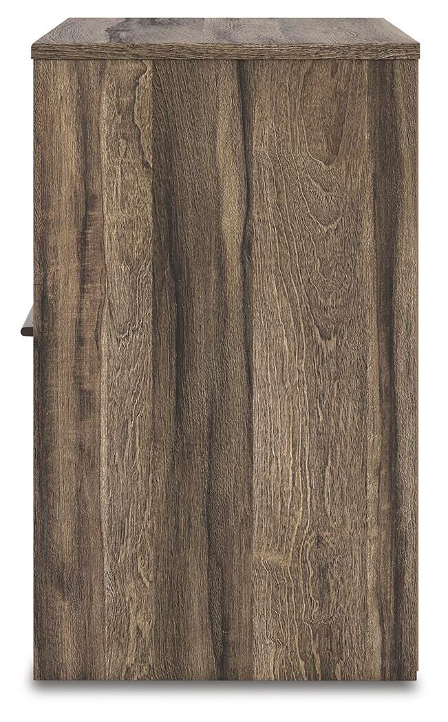 Elbrim Brown King Panel Bed, Dresser, Mirror and Nightstand - PCB2005B26