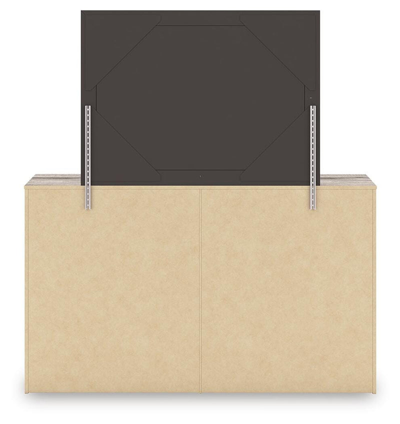 Elbrim Brown King Panel Bed, Dresser, Mirror and Nightstand - PCB2005B26
