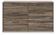 Elbrim Brown King Panel Storage Bed, Dresser and Nightstand - PCB2005B24