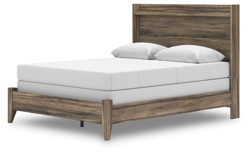 Elbrim Brown Queen Panel Bed, Dresser, Mirror and Nightstand - PCB2005B25