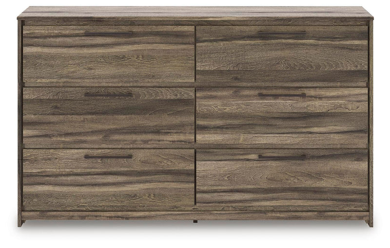 Elbrim Brown Queen Panel Storage Bed, Dresser and Nightstand - PCB2005B12