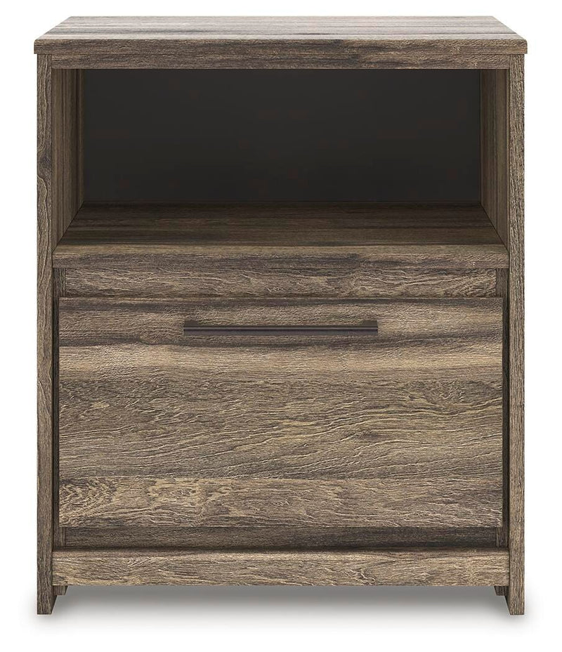 Elbrim Brown Queen Panel Storage Bed, Dresser and Nightstand - PCB2005B12