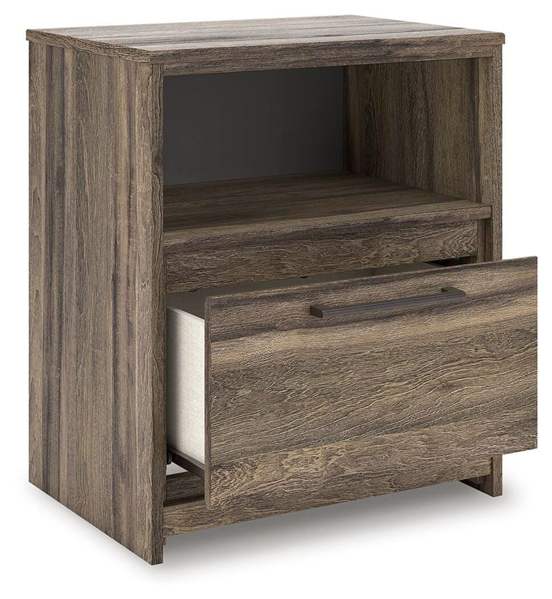 Elbrim Brown Queen Panel Storage Bed, Dresser and Nightstand - PCB2005B12
