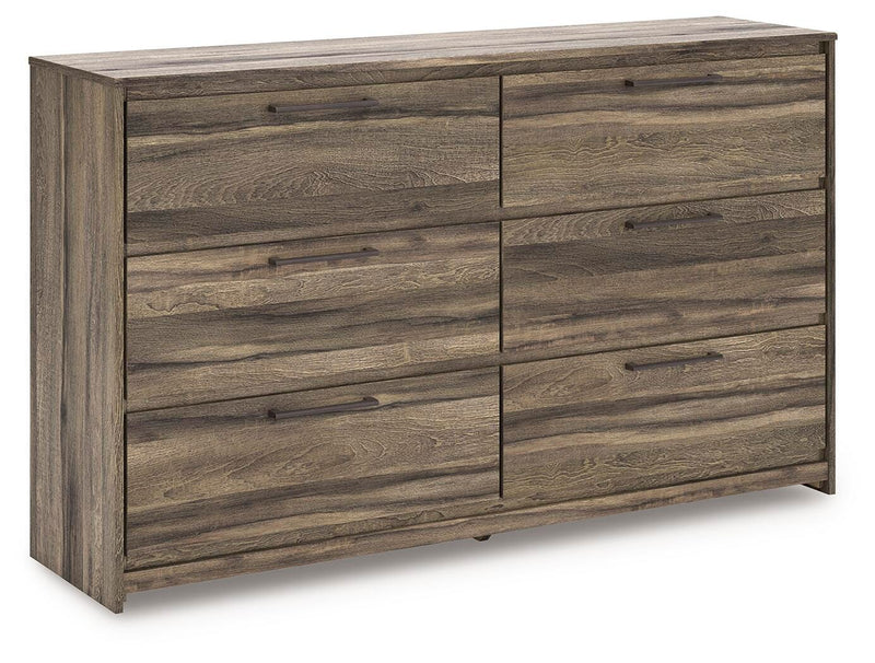 Elbrim Brown Queen Panel Storage Bed, Dresser and Nightstand - PCB2005B12