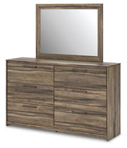 Elbrim Brown Queen Panel Storage Bed, Dresser, Mirror and Nightstand - PCB2005B13