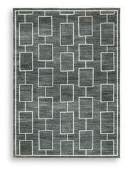 Elderland Black/Gray Washable 5' x 7' Area Rug - R407402