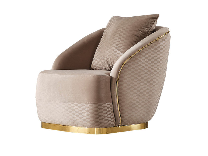 Elegance 3-pieces (Sofa & Loveseat & Chair) Livingroom Set Beige in Beige - 101-ELE-LV260-321