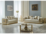 Elegance 3-pieces (Sofa & Loveseat & Chair) Livingroom Set Cream in Cream - 101-ELE-LV938-321