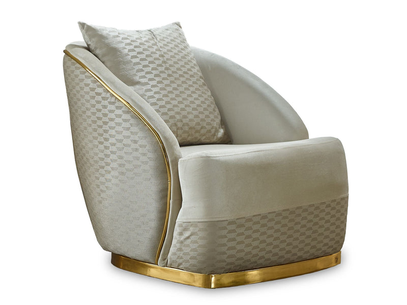 Elegance 3-pieces (Sofa & Loveseat & Chair) Livingroom Set Cream in Cream - 101-ELE-LV938-321