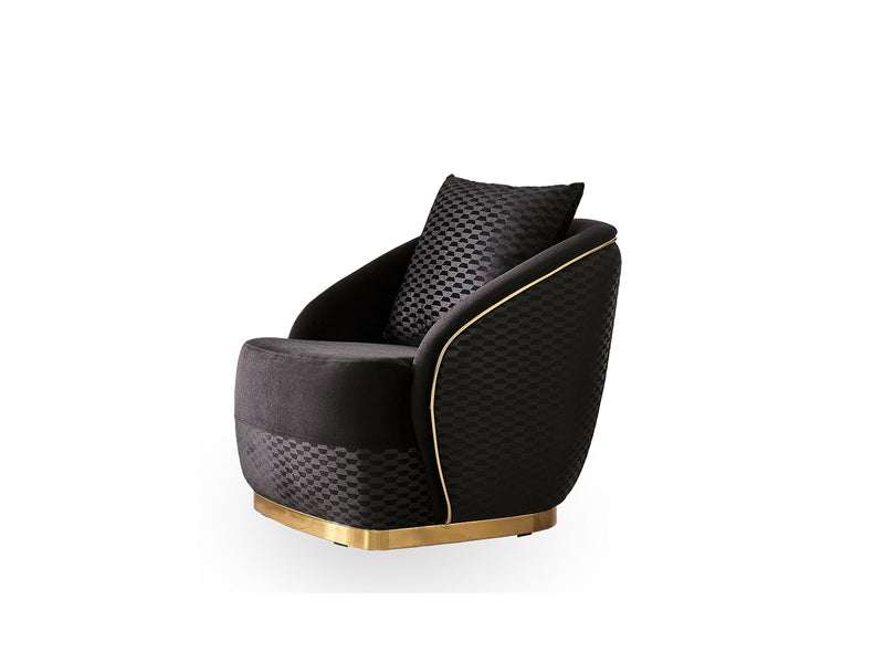 Elegance Chair Black in Black - 101-ELE-LV900-B