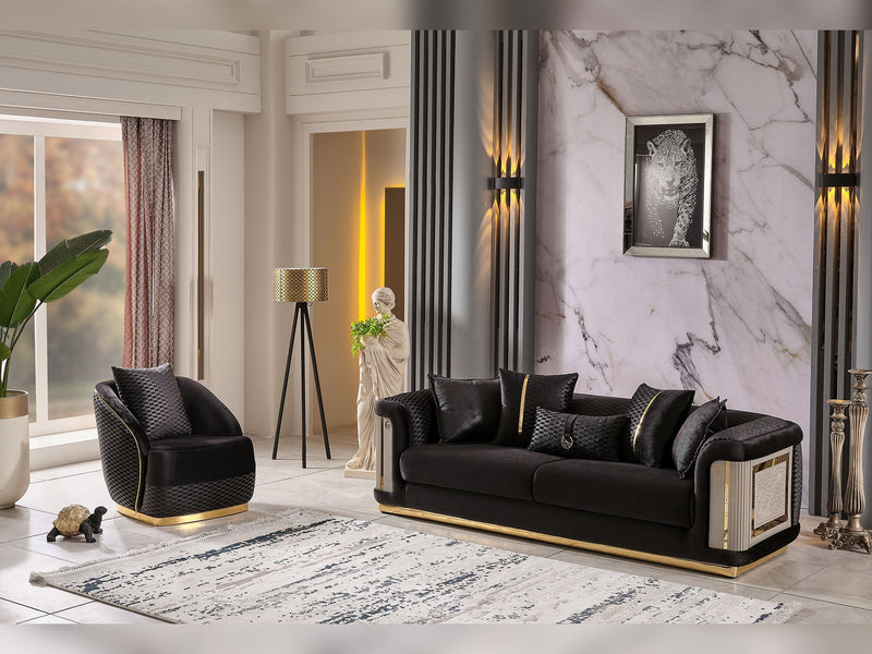 Elegance Chair Black in Black - 101-ELE-LV900-B