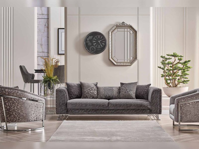 Elegance San 4-pieces (2 Sofa & 2 Chair) Livingroom in Beige - 200-SAN-ELE-BEI-3311
