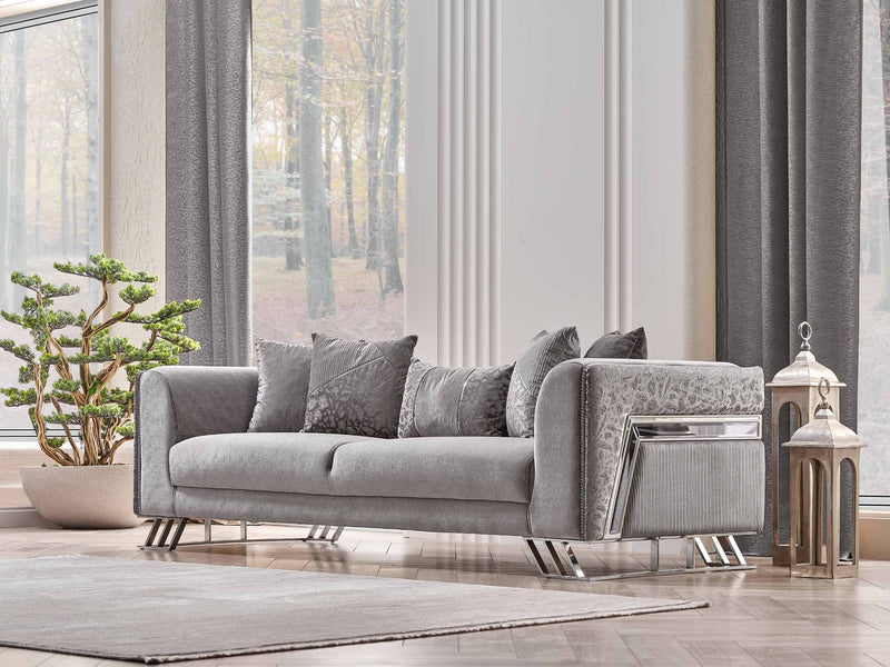 Elegance San Stationary Sofa in Light Grey - 200-SAN-ELE-LG-3