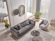 Elegance San Stationary Sofa in Light Grey - 200-SAN-ELE-LG-3
